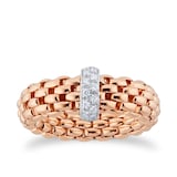 FOPE 18ct Rose Gold Vendome Flex'it 0.10ct Diamond Ring - Small