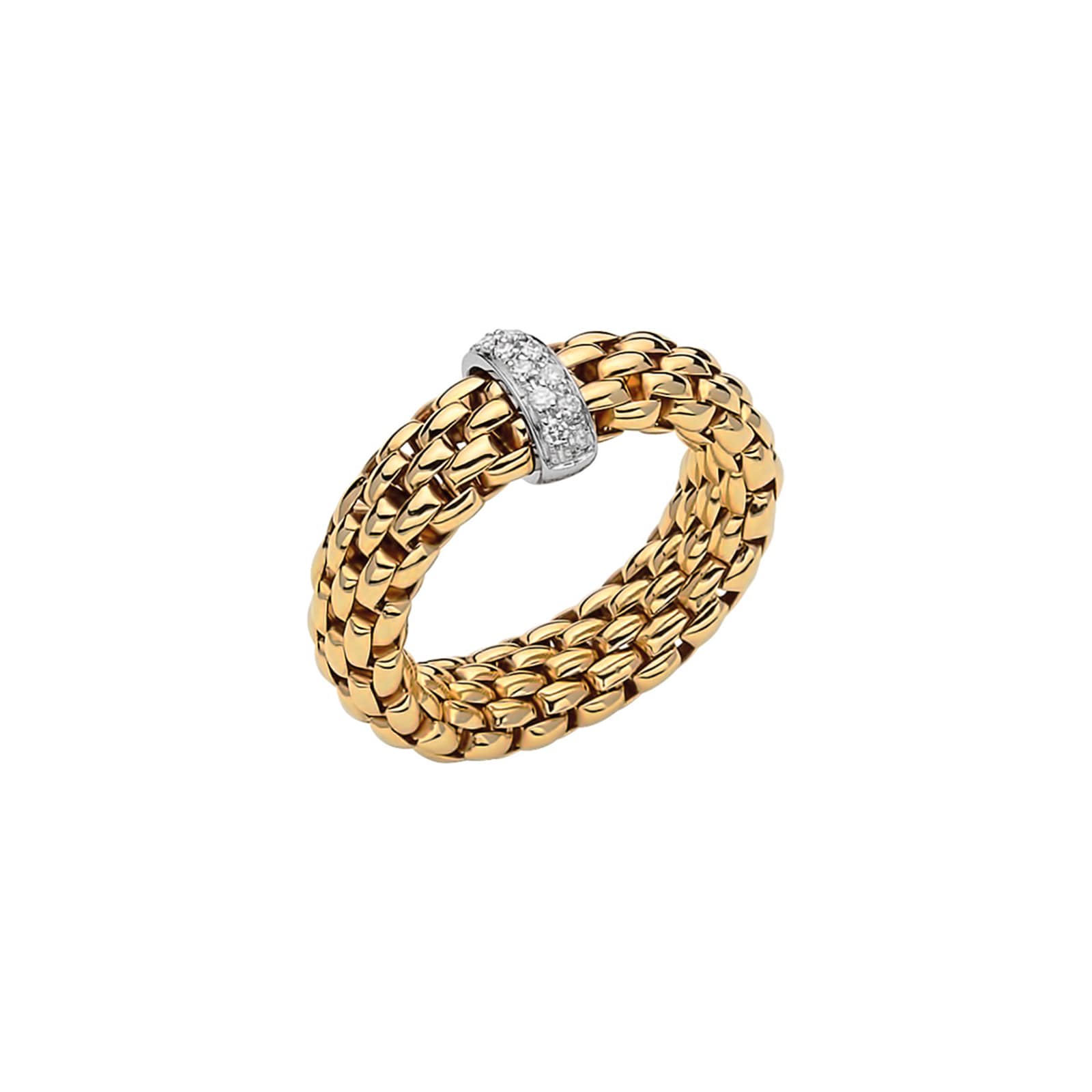 FOPE 18ct Yellow Gold Vendome Flex'it 0.10ct Diamond Ring - Large FOPE 18ct Yellow Gold Vendome Flex'it 0.10ct Diamond Ring - Large