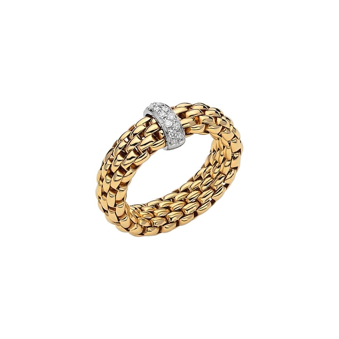 FOPE 18ct Yellow Gold Vendome Flex'it 0.10ct Diamond Ring - Large