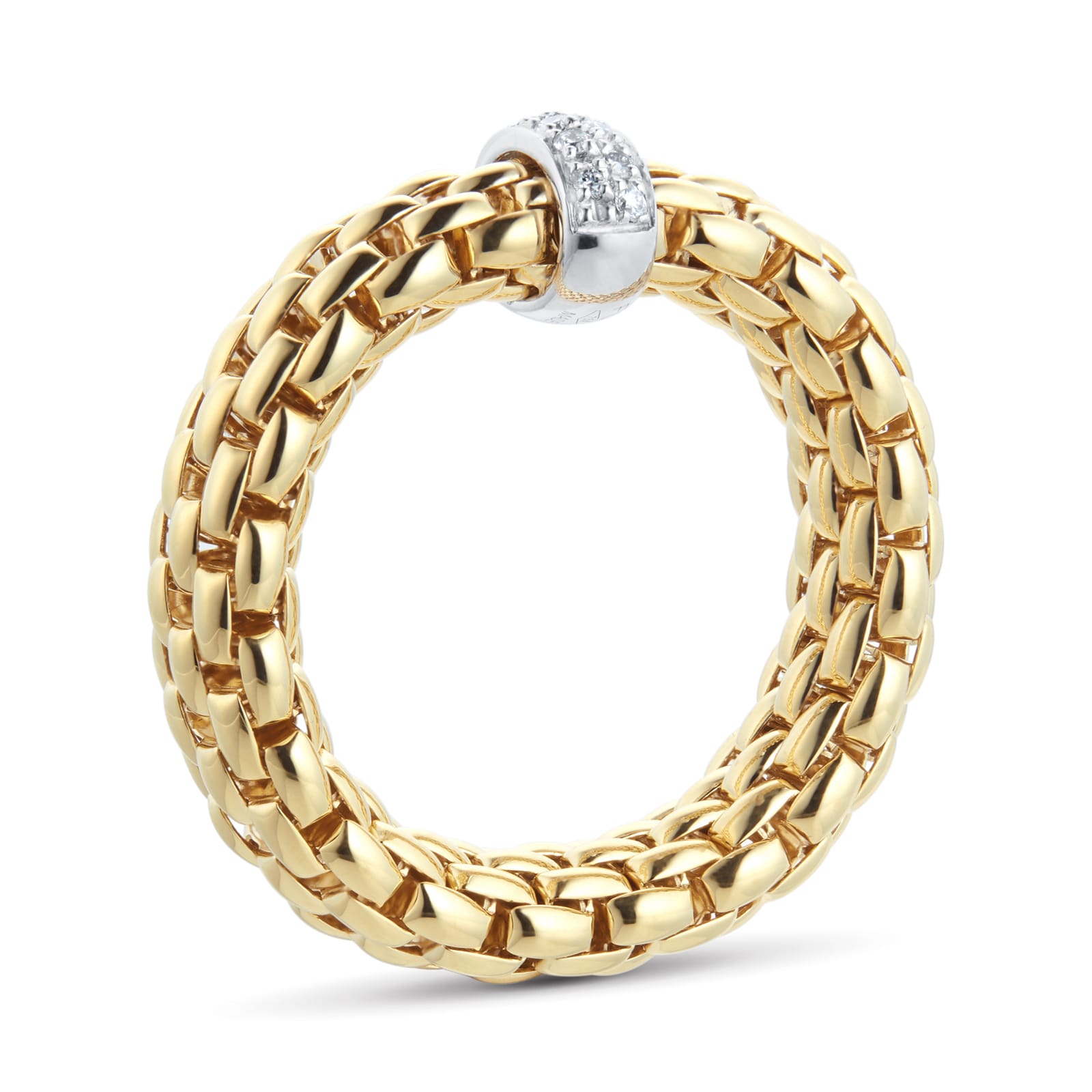 FOPE 18ct Yellow Gold Vendome Flex'it 0.10ct Diamond Ring - Large FOPE 18ct Yellow Gold Vendome Flex'it 0.10ct Diamond Ring - Large