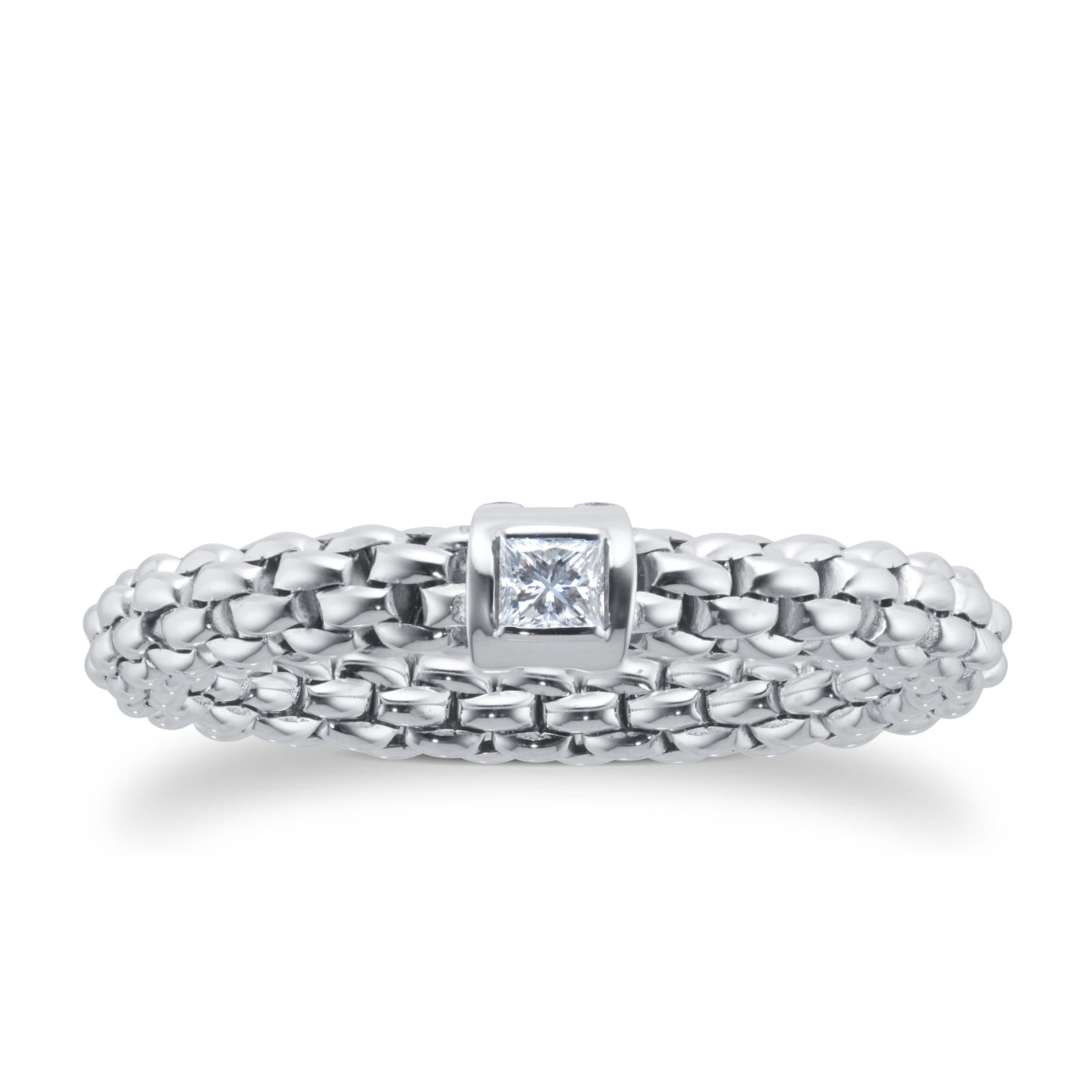 Fope 18ct White Gold Souls 0.09ct Diamond Ring - Size Medium