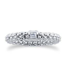 37251580 - 18ct White Gold Souls 0.09ct Diamond Ring - Size Medium