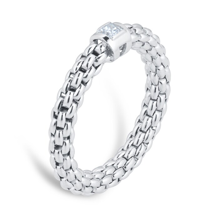 Fope 18ct White Gold Souls 0.09ct Diamond Ring - Size Medium