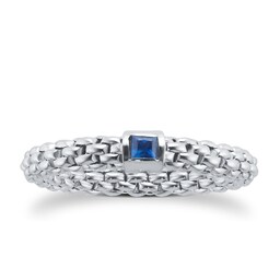 37251581 - 18ct White Gold Souls Blue Sapphire Ring - Size Medium