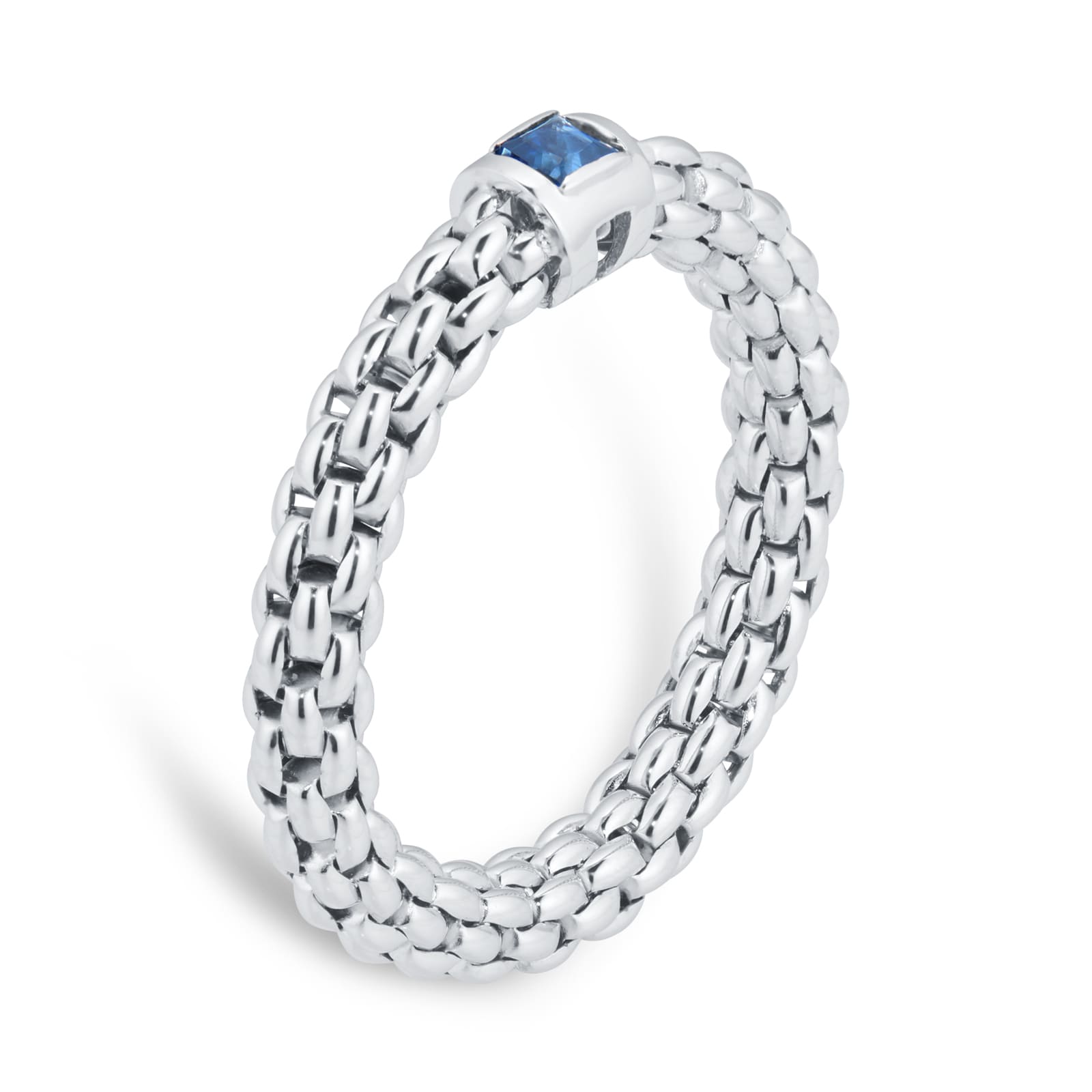 Fope 18ct White Gold Souls Blue Sapphire Ring - Size Medium Fope 18ct White Gold Souls Blue Sapphire Ring - Size Medium