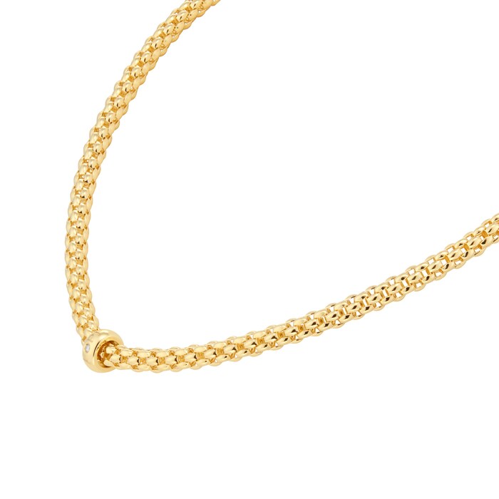 Fope 18ct Yellow Gold Solo 0.01ct Diamond Necklace
