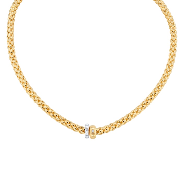 Fope 18ct Yellow Gold Solo 0.29ct Diamond Necklace