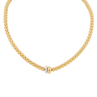 Fope 18ct Yellow Gold Solo 0.29ct Diamond Necklace