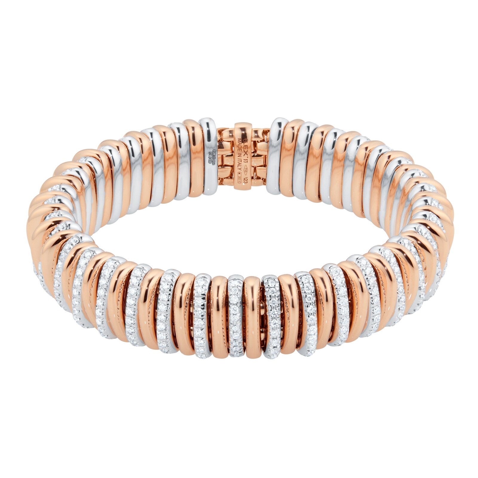 Fope 18ct Rose Gold Pano 2.65ct Diamond Bracelet - Size Medium Fope 18ct Rose Gold Pano 2.65ct Diamond Bracelet - Size Medium