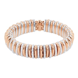 37251585 - 18ct Rose Gold Pano 2.65ct Diamond Bracelet - Size Medium