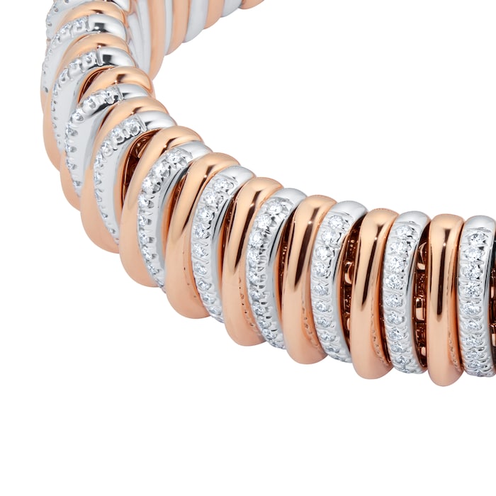 Fope 18ct Rose Gold Pano 2.65ct Diamond Bracelet - Size Medium