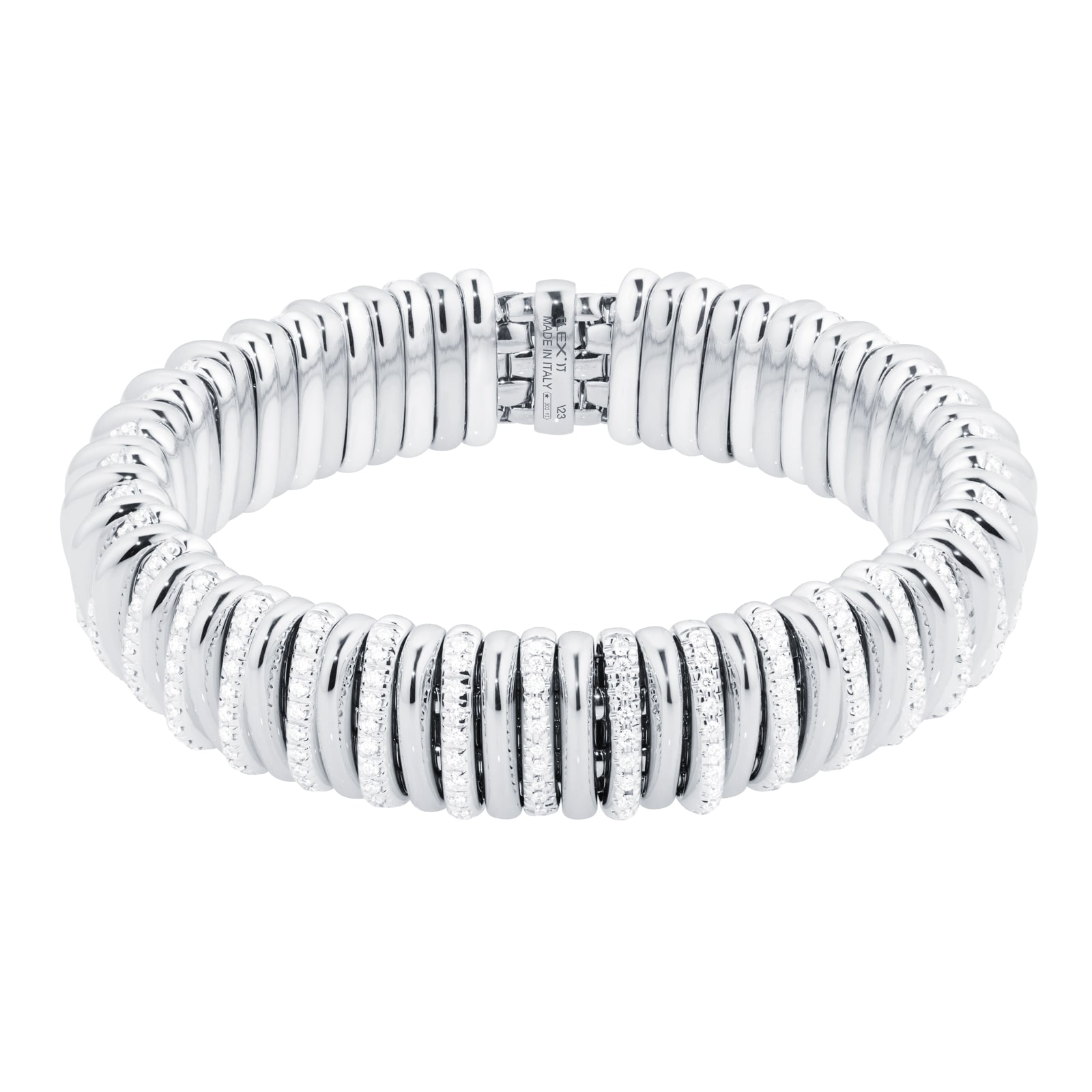 Fope 18ct White Gold Pano 2.65ct Diamond Bracelet - Size Medium