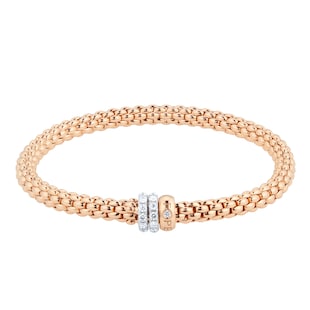 Fope 18ct Rose Gold Solo 0.56ct Diamond Bracelet
