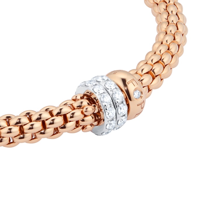 Fope 18ct Rose Gold Solo 0.56ct Diamond Bracelet