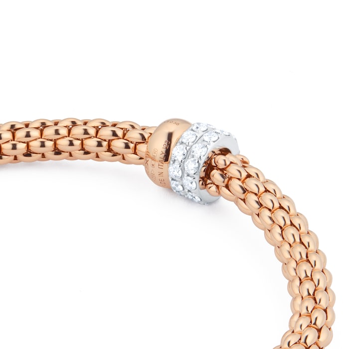 Fope 18ct Rose Gold Solo 0.56ct Diamond Bracelet