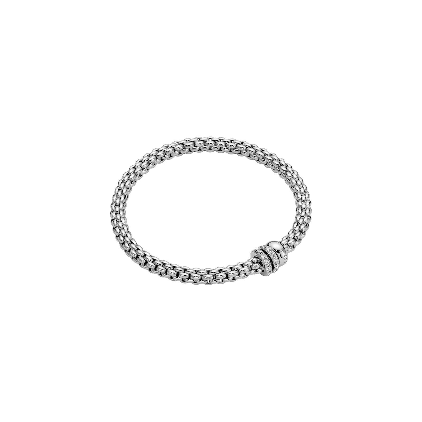 Fope 18ct White Gold Solo 0.56ct Diamond Bracelet - Size Medium
