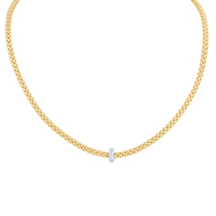 Fope 18ct Yellow Gold Flex'it Prima Diamond Necklace