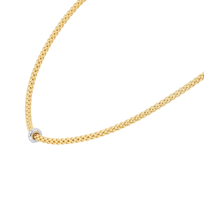 Fope 18ct Yellow Gold Flex'it Prima Diamond Necklace