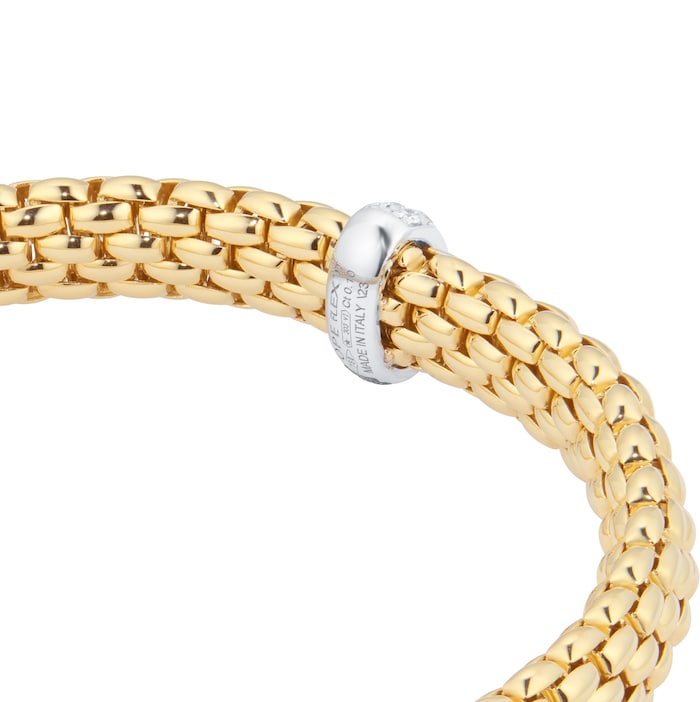 Fope 18ct Yellow Gold Vendome 0.01ct Diamond Bracelet - Size Small