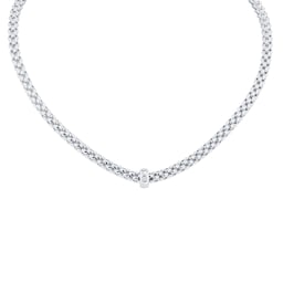 37251591 - 18ct White Gold Solo 0.01ct Diamond Necklace