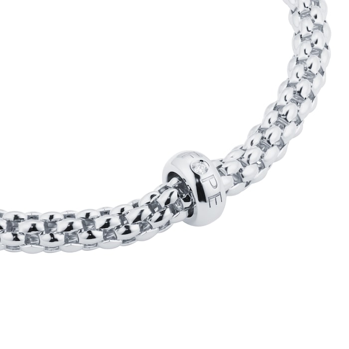 Fope 18ct White Gold Solo 0.01ct Diamond Necklace