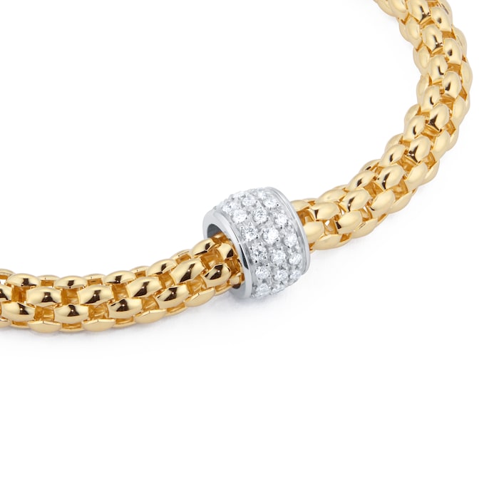 Fope 18ct Yellow Gold Solo 0.29ct Diamond Necklace