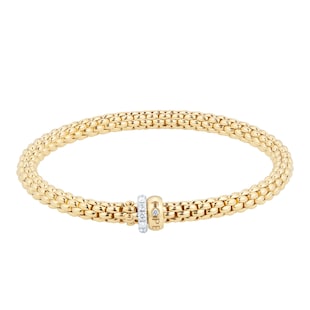Fope 18ct Yellow Gold Solo 0.29ct Diamond Bracelet