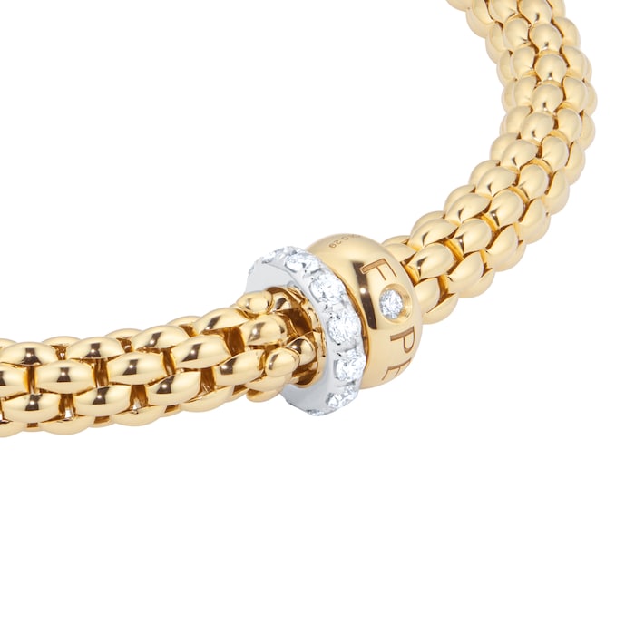 Fope 18ct Yellow Gold Solo 0.29ct Diamond Bracelet