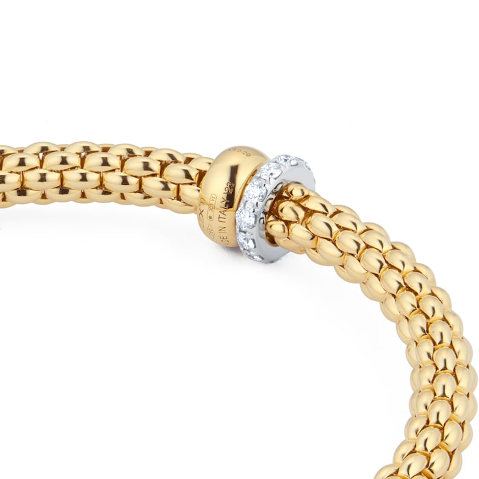 Fope 18ct Yellow Gold Solo 0.29ct Diamond Bracelet