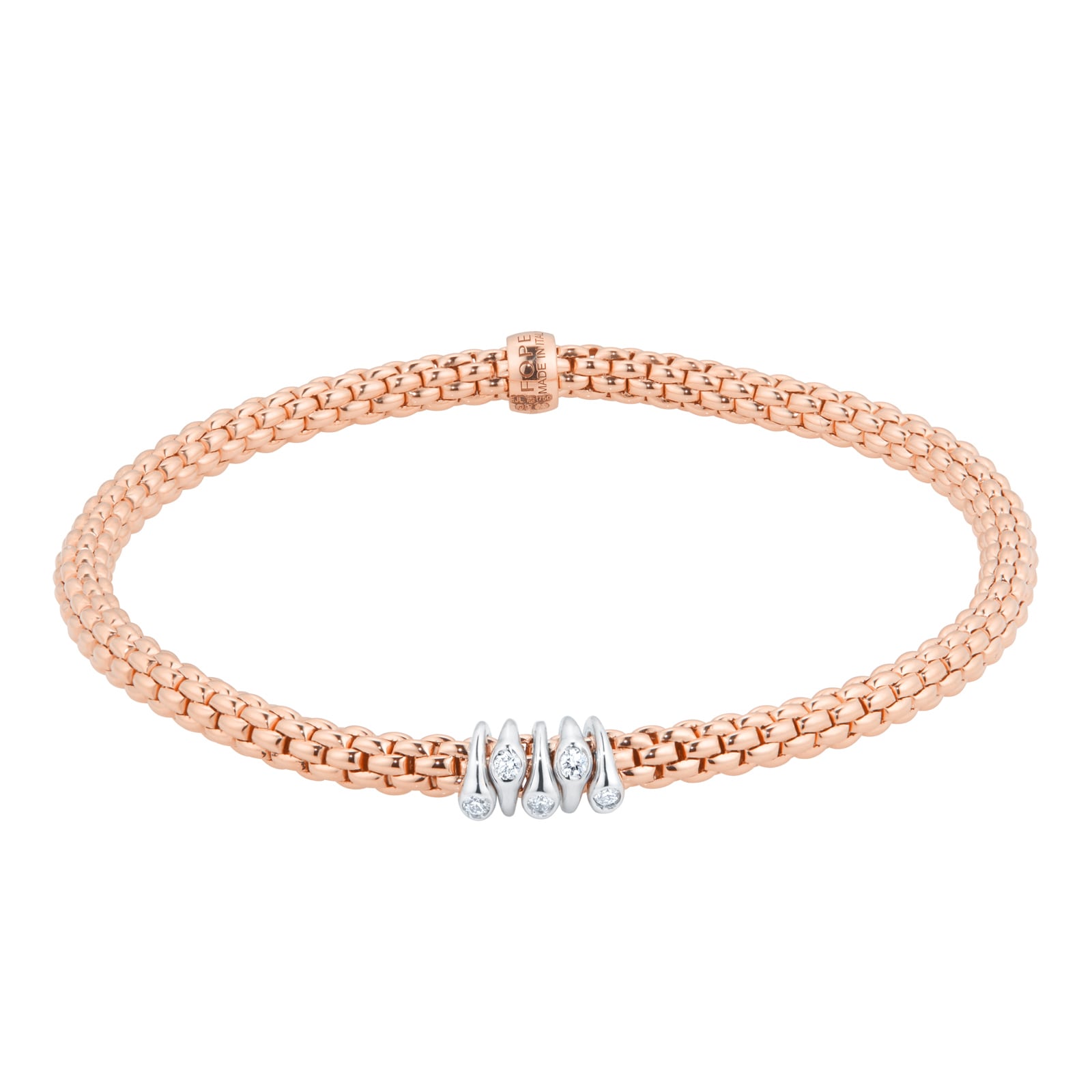 18ct Rose Gold Flex'it Prima 0.07ct Diamond Bracelet