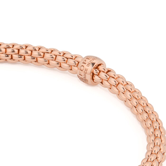 Fope 18ct Rose Gold Flex'it Prima 0.07ct Diamond Bracelet