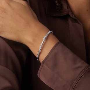 Fope 18ct White Gold Flex'it Prima 0.07ct Diamond Bracelet