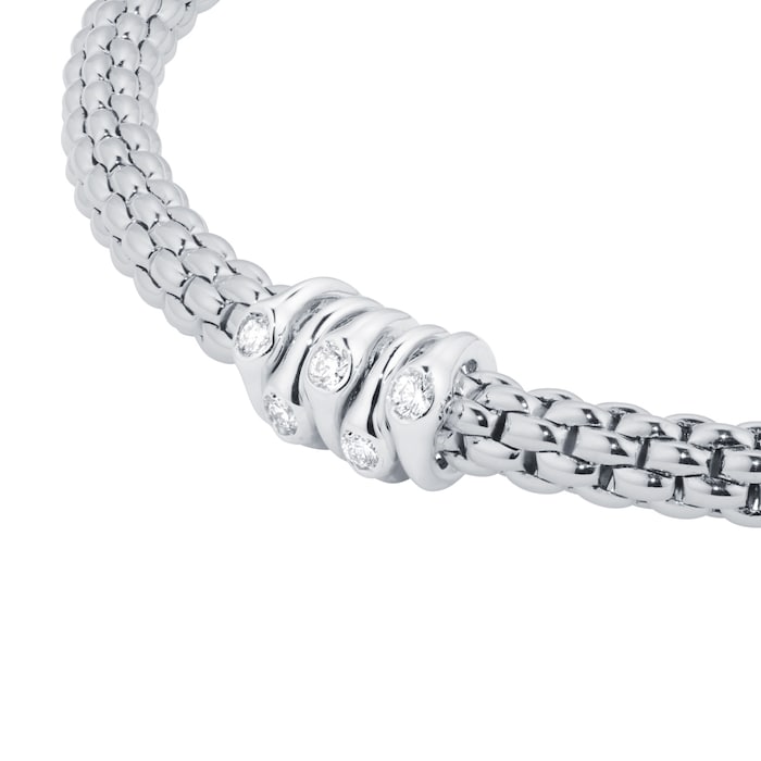 Fope 18ct White Gold Flex'it Prima 0.07ct Diamond Bracelet