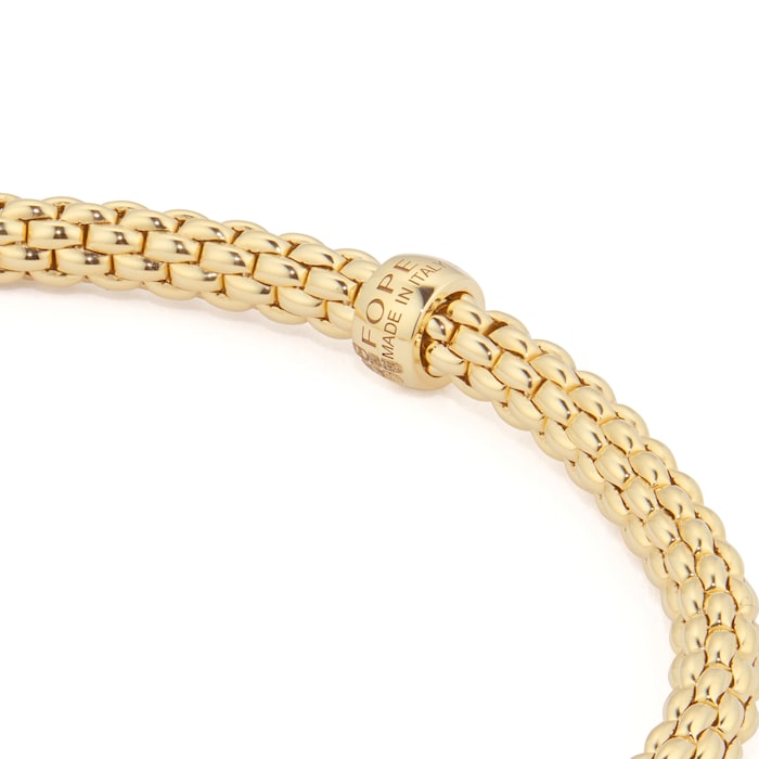 Fope 18ct Yellow Gold Flex'it Prima 0.07ct Diamond Bracelet