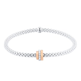 Fope 18ct White Gold Prima Bracelet - Size Small
