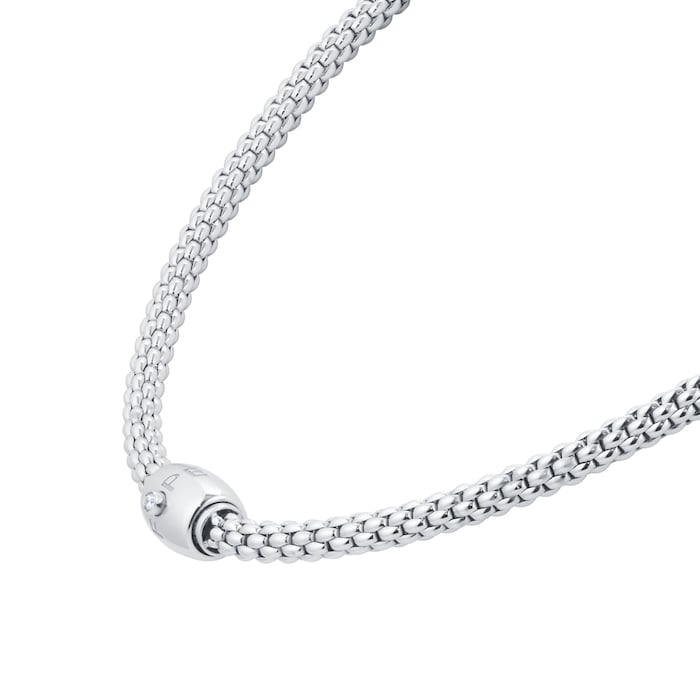 Fope 18ct White Gold Solo Flex'it 0.03ct Diamond Necklace