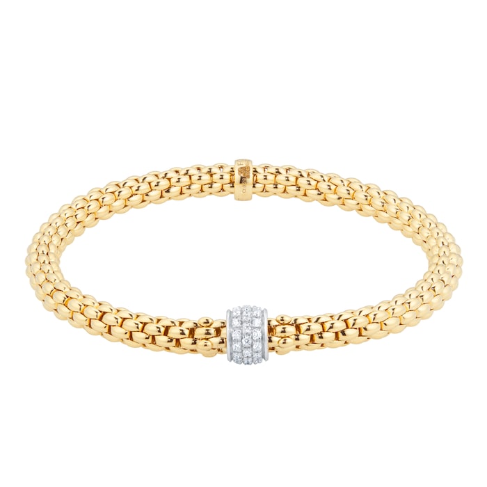 Fope 18ct Yellow Gold Solo Bracelet - Size Small