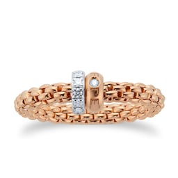 37251606 - 18ct Rose Gold Solo 0.17ct Diamond Ring - Size Medium