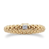 Fope 18ct Yellow Gold Souls 0.09ct Diamand Ring - Size Small