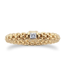 37251607 - 18ct Yellow Gold Souls 0.09ct Diamand Ring - Size Small