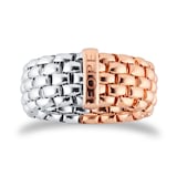 Fope Essentials 18ct White & Rose Gold Ring - Size Medium