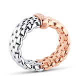 Fope Essentials 18ct White & Rose Gold Ring - Size Medium