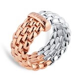 Fope Essentials 18ct White & Rose Gold Ring - Size Medium