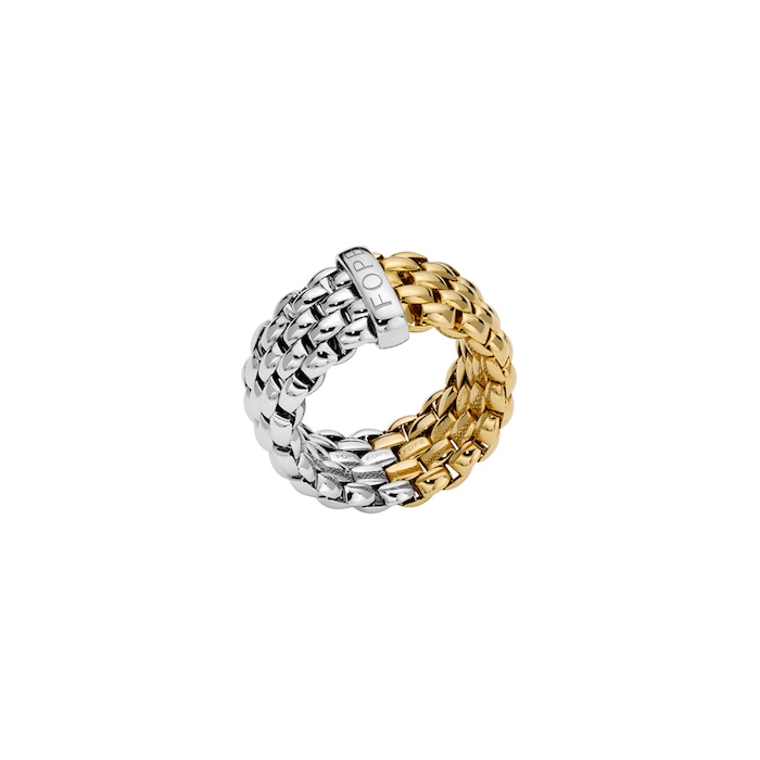 Fope Essentials 18ct White & Yellow Gold Ring - Size Large
