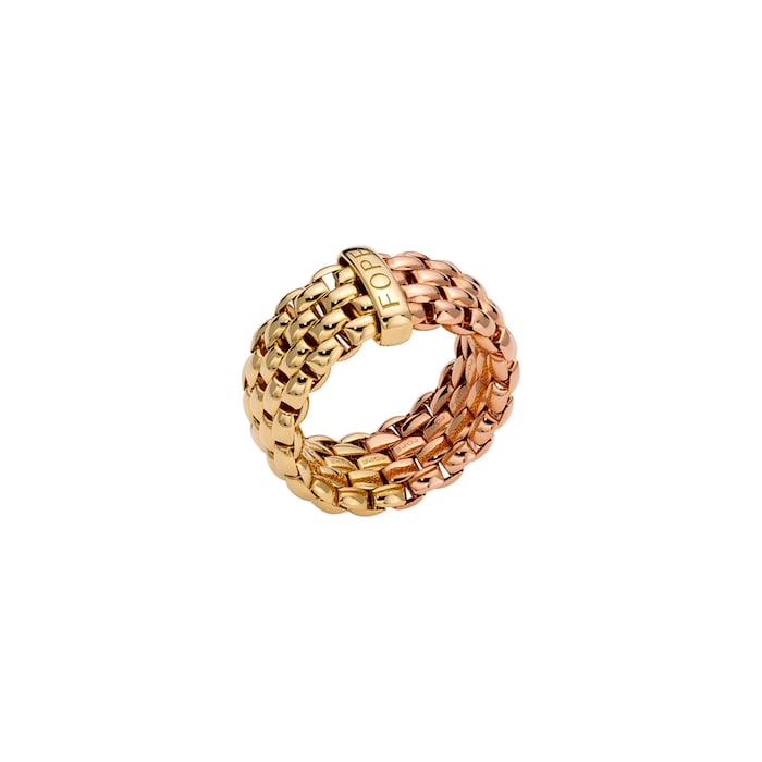 Fope Essentials 18ct Yellow & Rose Gold Ring - Size Large