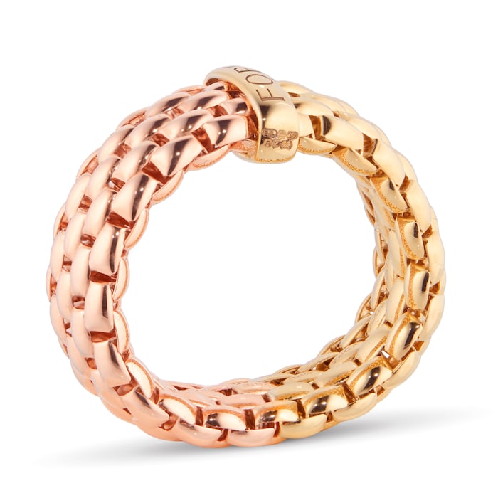 Fope Essentials 18ct Yellow & Rose Gold Ring - Size Large