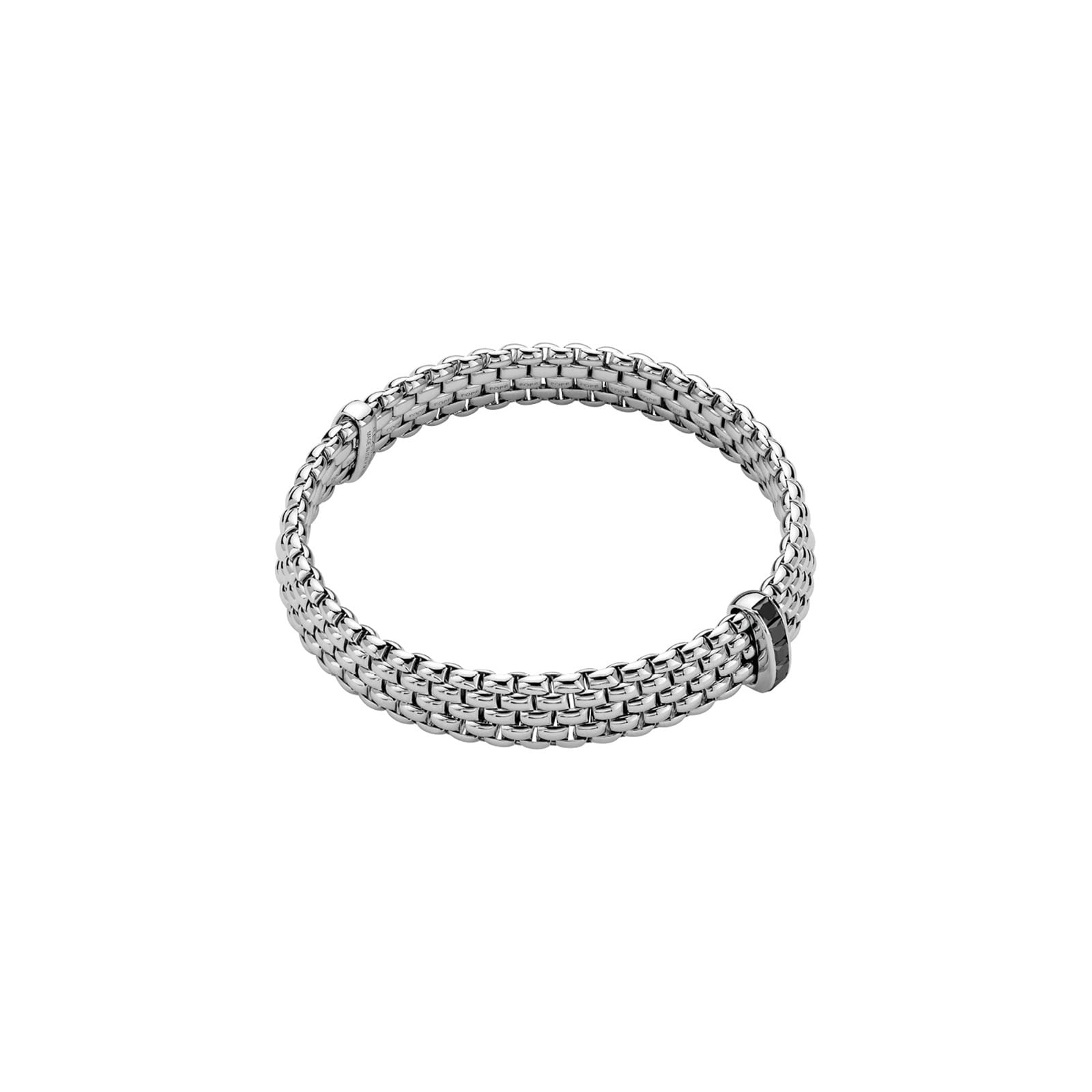 18ct White Gold Panorama Flex'it Black Diamond Bracelet