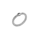 FOPE 18ct White Gold Souls Flex'it 0.14ct Black Diamond Ring - Medium