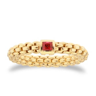 Fope Souls 18ct Yellow Gold Red Ruby Ring - Medium