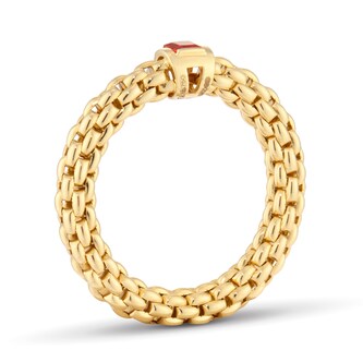 Fope Souls 18ct Yellow Gold Red Ruby Ring - Medium